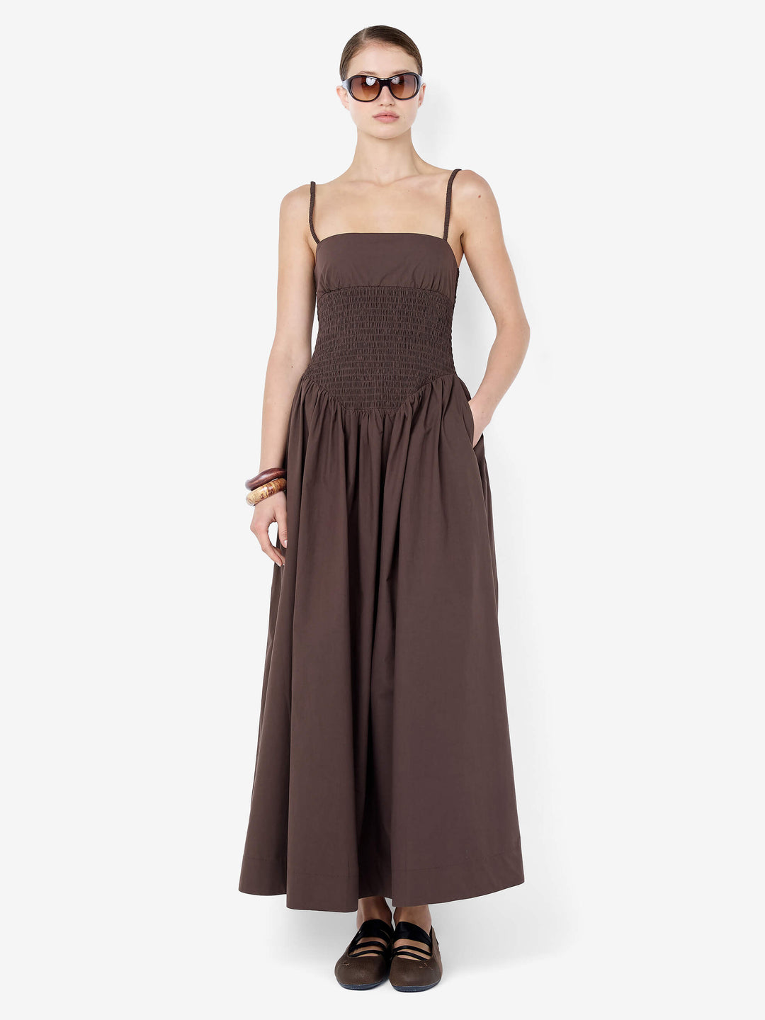 MARCELINE MAXI DRESS - DARK CHOCOLATE