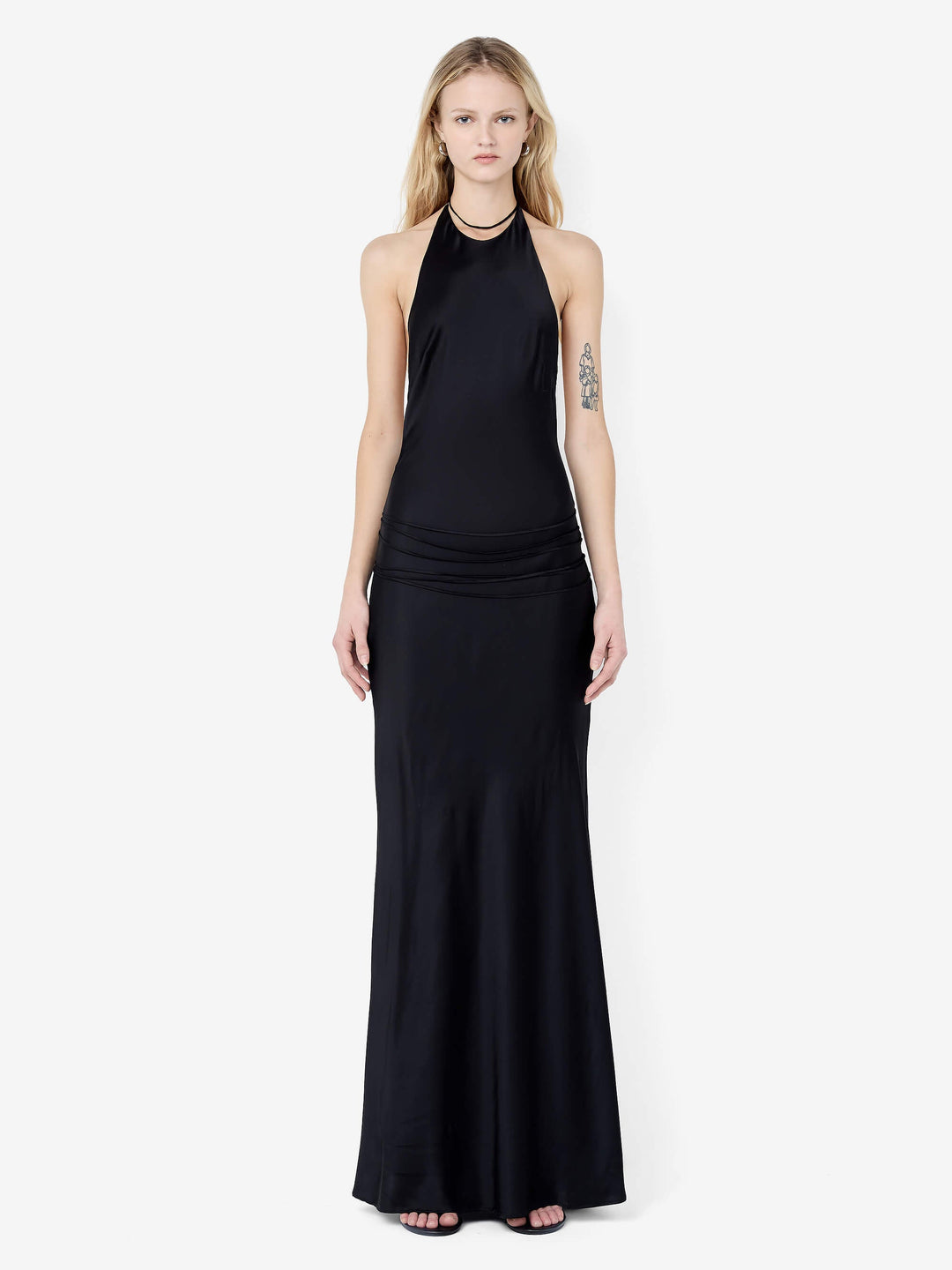 QUENTIN RACER MAXI DRESS - BLACK
