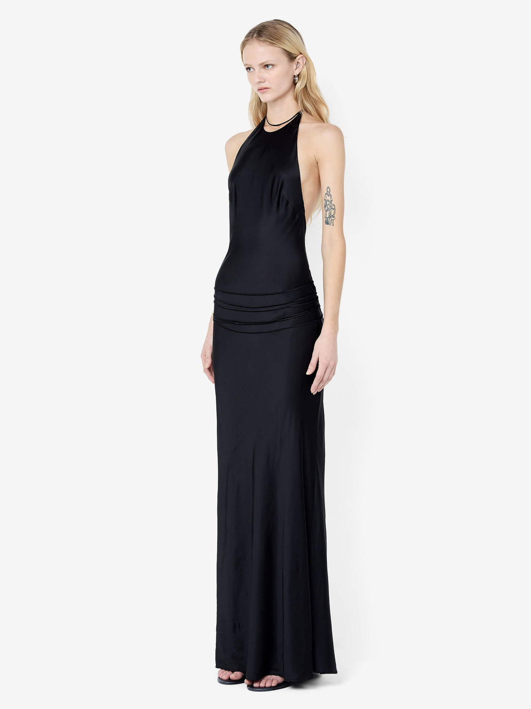 QUENTIN RACER MAXI DRESS - BLACK
