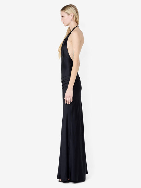 QUENTIN RACER MAXI DRESS - BLACK