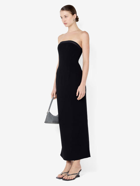 ROMEE STRAPLESS MIDI DRESS - BLACK