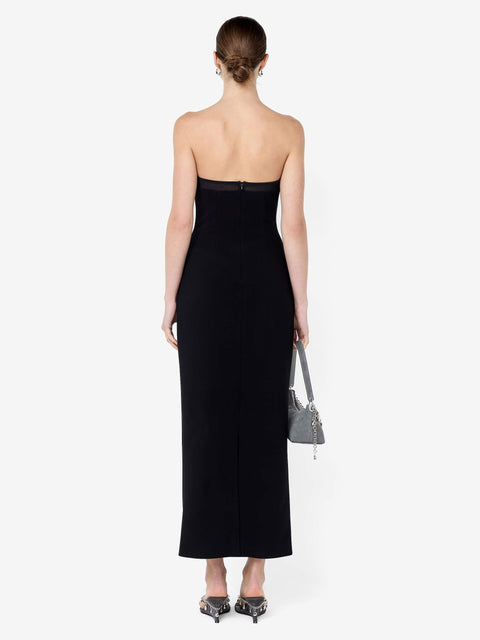 ROMEE STRAPLESS MIDI DRESS - BLACK