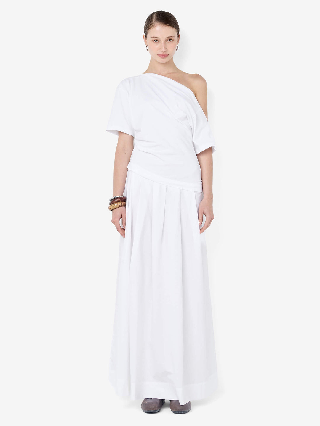CHANTAL OFFSHOULDER MAXI DRESS - WHITE