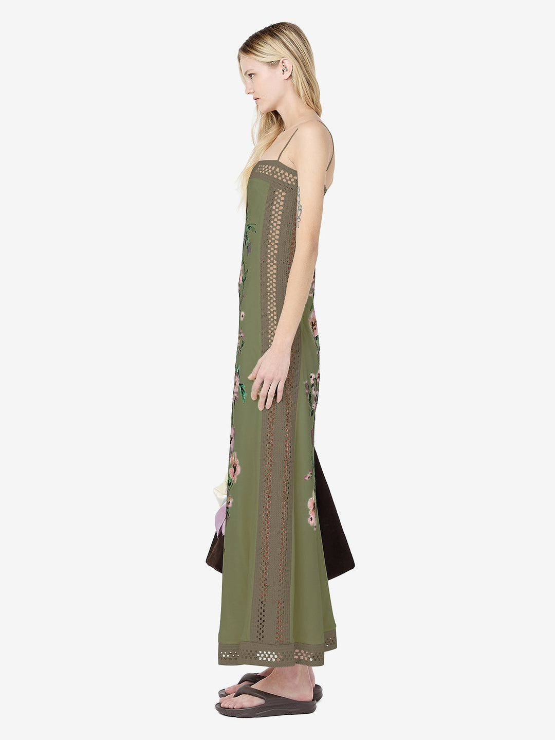 CAMELIA MAXI DRESS - OLIVE GARDENIA FLORAL