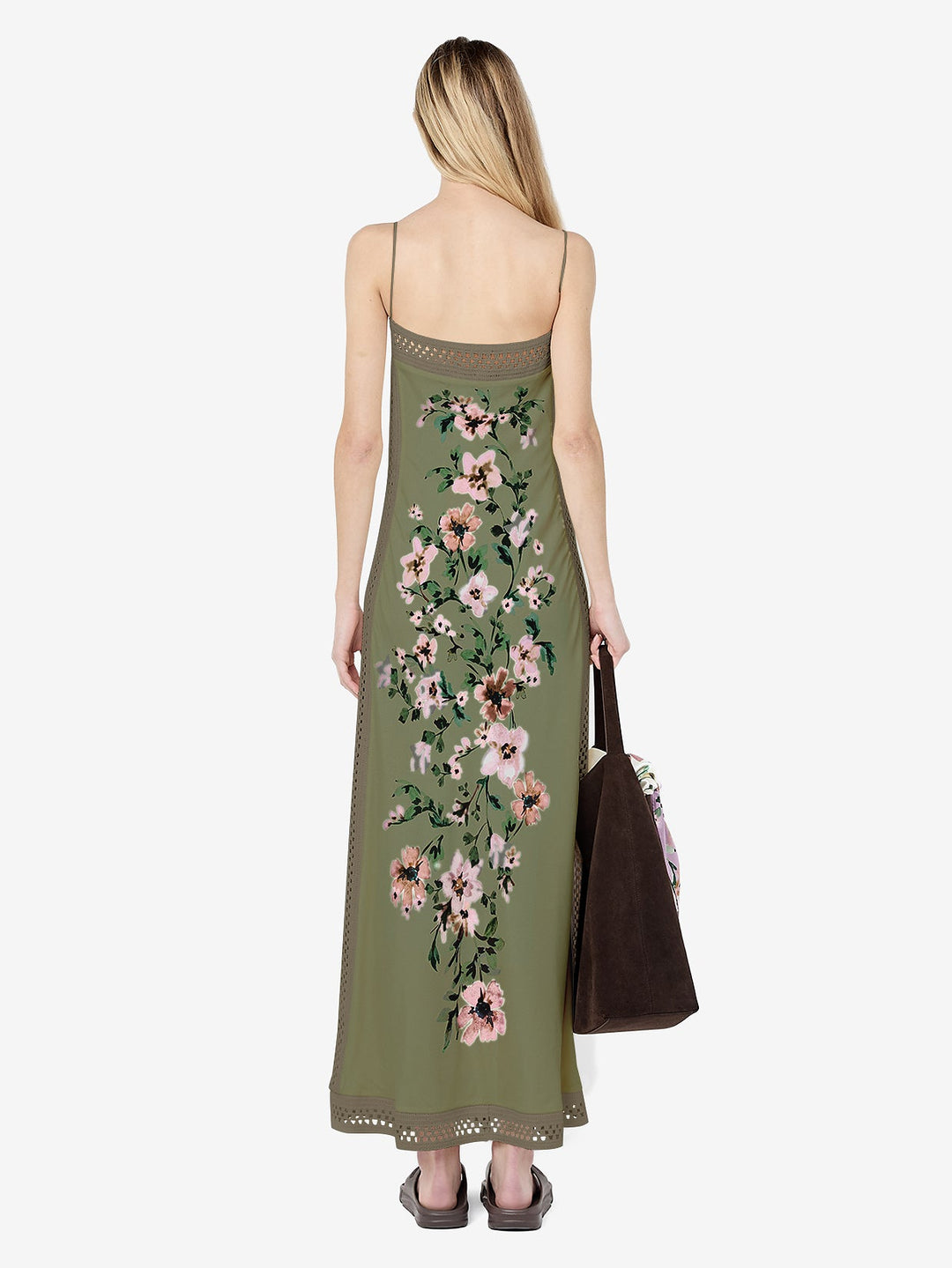 CAMELIA MAXI DRESS - OLIVE GARDENIA FLORAL