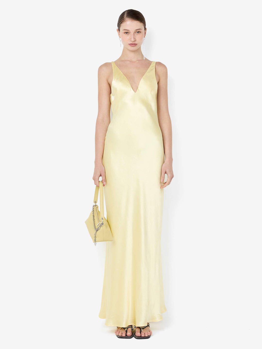 FLORENCE V NECK MAXI DRESS - CITRON