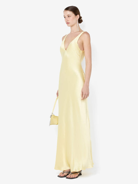 FLORENCE V NECK MAXI DRESS - CITRON