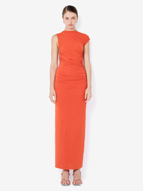 SOLENNE TWIST MAXI DRESS - PERSIMMON