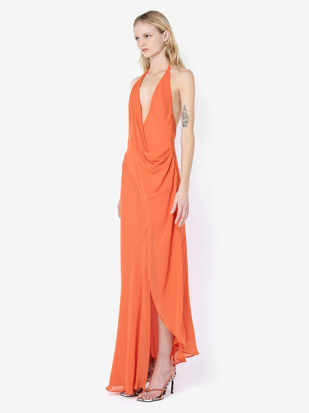 SABRINA DRAPE MAXI DRESS - PERSIMMON