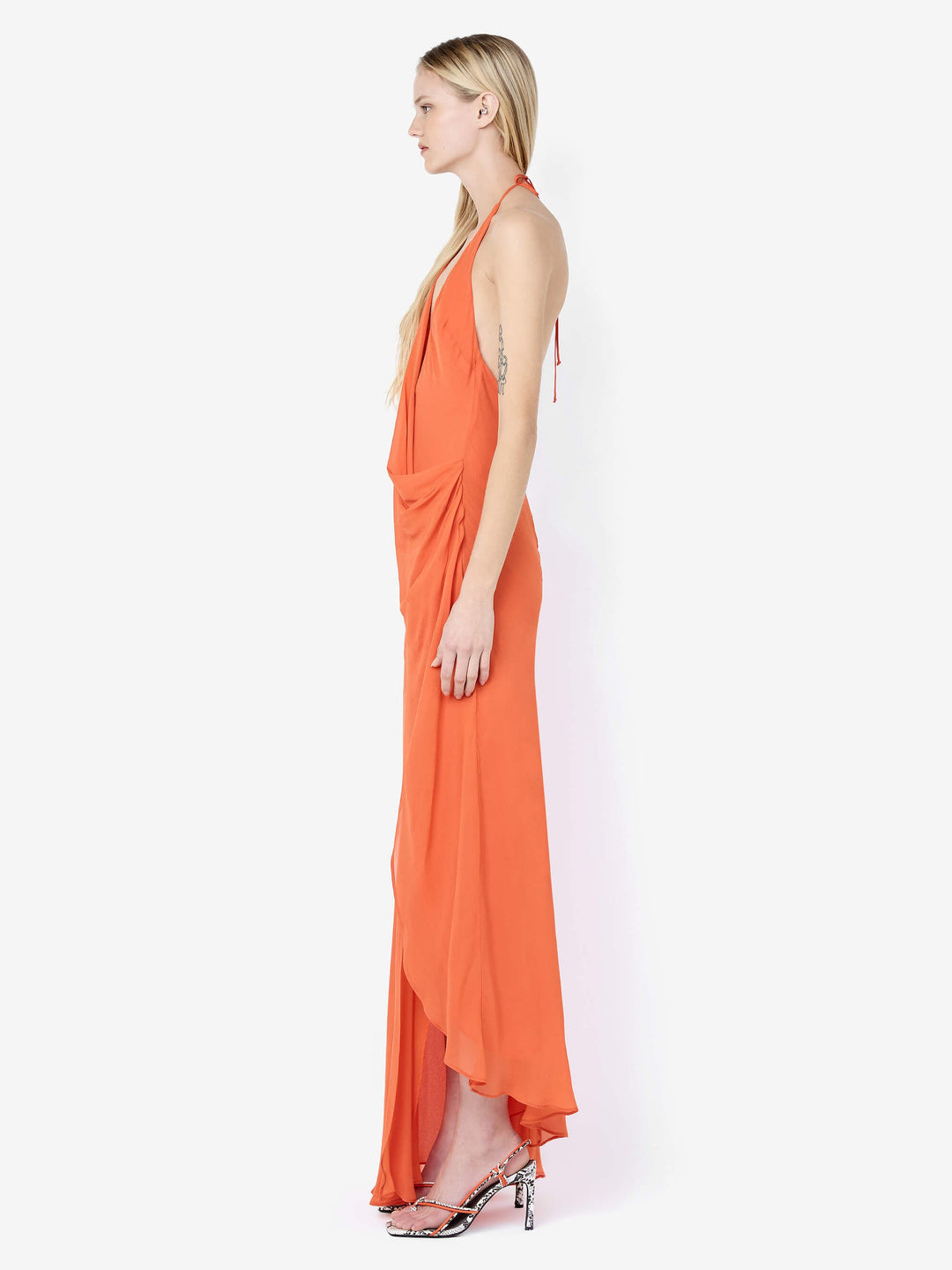 SABRINA DRAPE MAXI DRESS - PERSIMMON