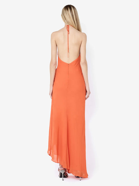 SABRINA DRAPE MAXI DRESS - PERSIMMON