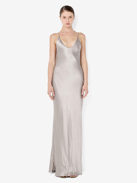 FLORENCE SCOOP MAXI DRESS - SILVER