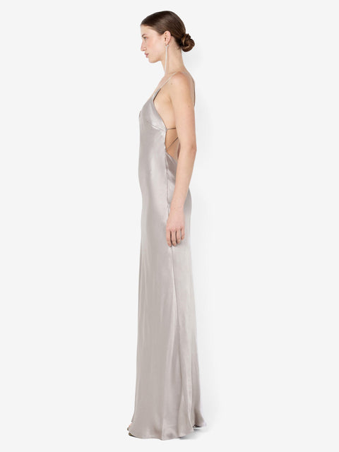 FLORENCE SCOOP MAXI DRESS - SILVER