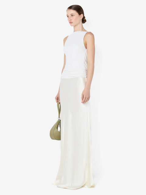 MIRABELLE COWL NECK MAXI DRESS - SNOW