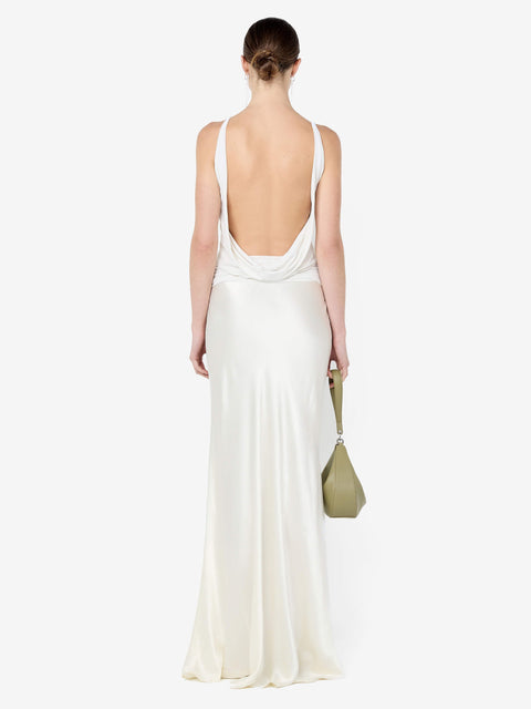 MIRABELLE COWL NECK MAXI DRESS - SNOW
