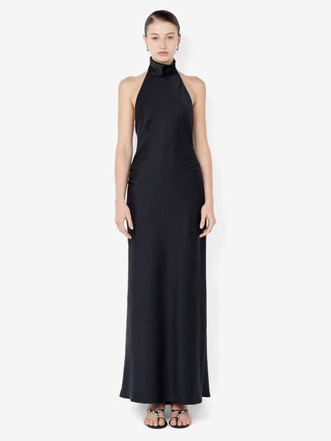 LISETTE HALTER MAXI DRESS - BLACK