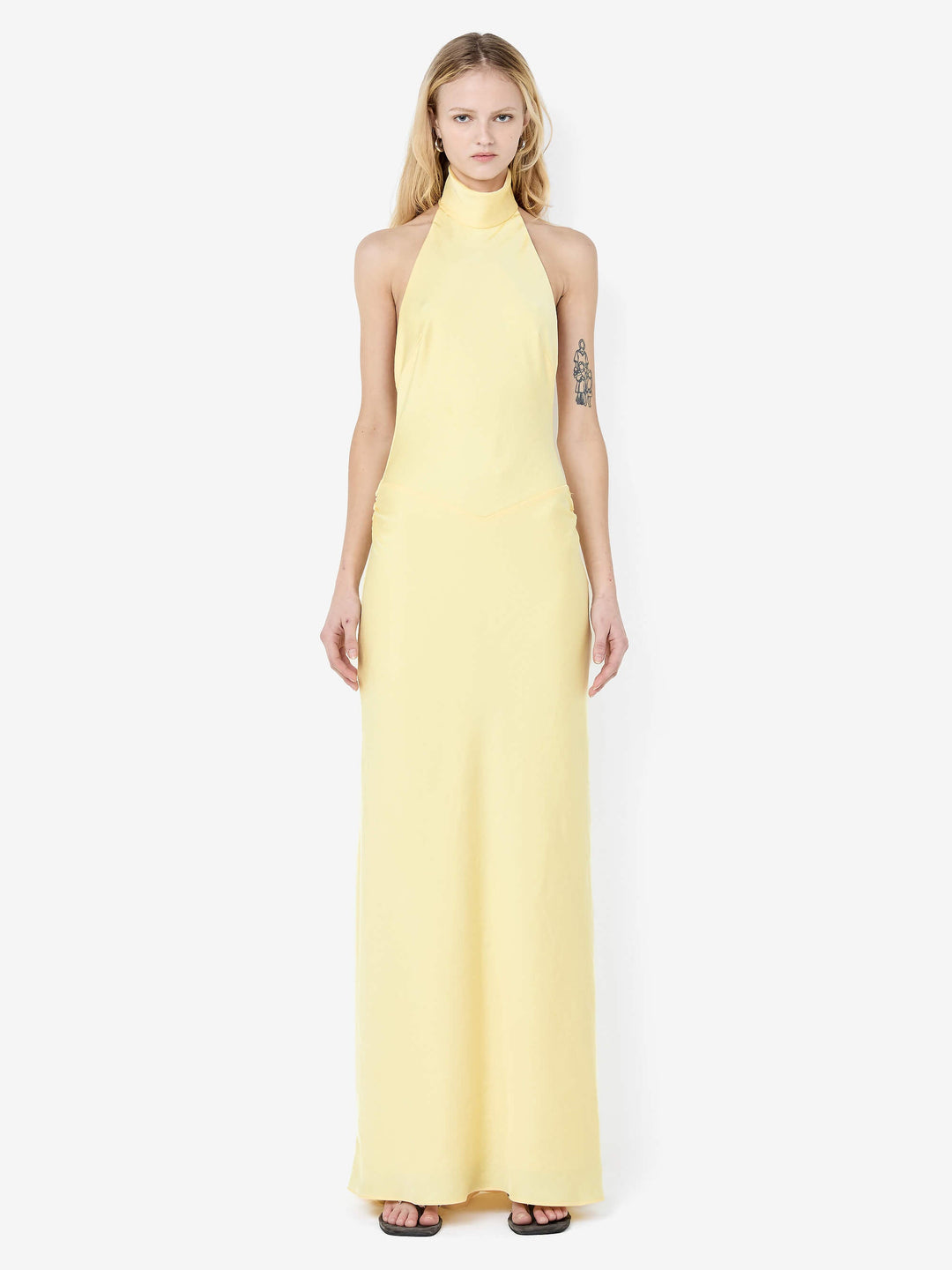 LISETTE HALTER MAXI DRESS - CITRON