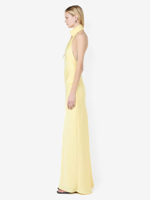 LISETTE HALTER MAXI DRESS - CITRON