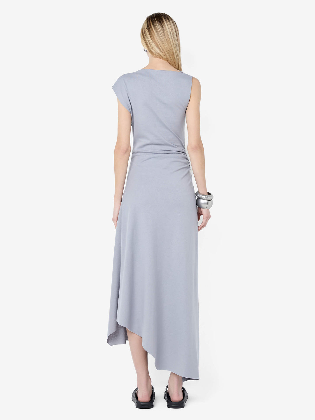 EMA ASYM DRESS - GREY BLUE