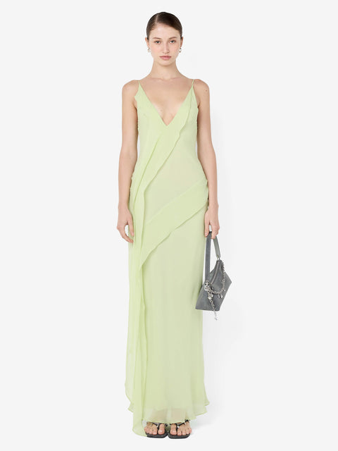 SABRINA ASYM MAXI DRESS - WASABI