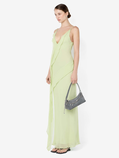 SABRINA ASYM MAXI DRESS - WASABI