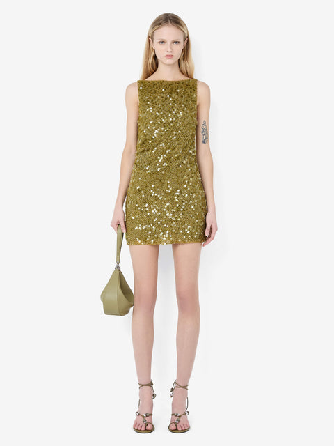 CABINE BOATNECK MINI DRESS - MOSS