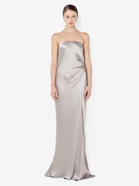 FLORENCE STRAPLESS MAXI DRESS - SILVER
