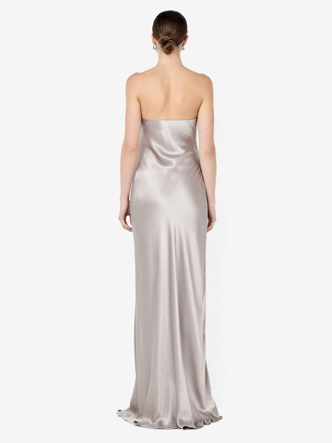 FLORENCE STRAPLESS MAXI DRESS - SILVER