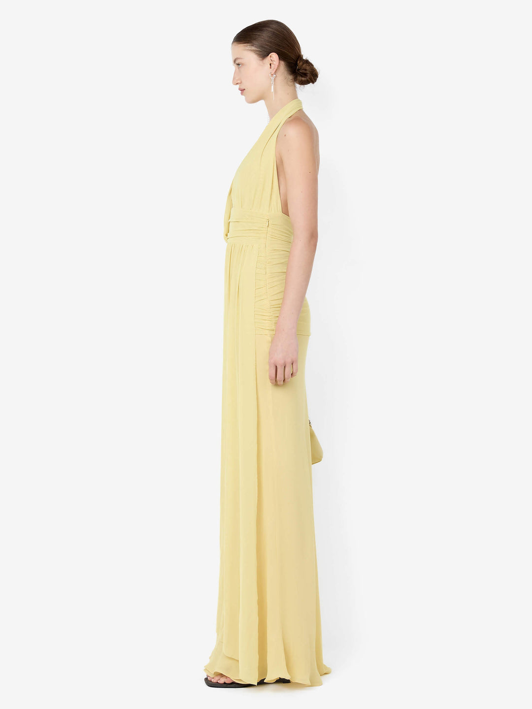 CASSIS DRAPE MAXI DRESS - CITRON