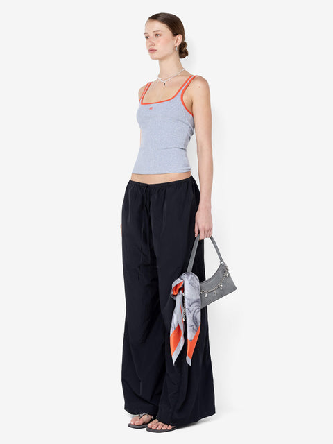 LANA SQUARE NECK TANK - GREY MARLE/TANGERINE