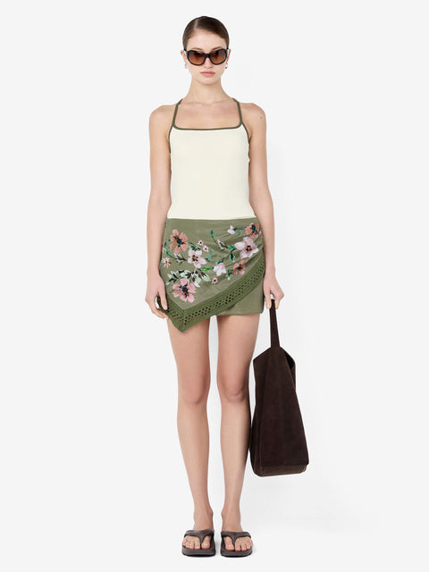 AYLA TANK - VANILLA/OLIVE