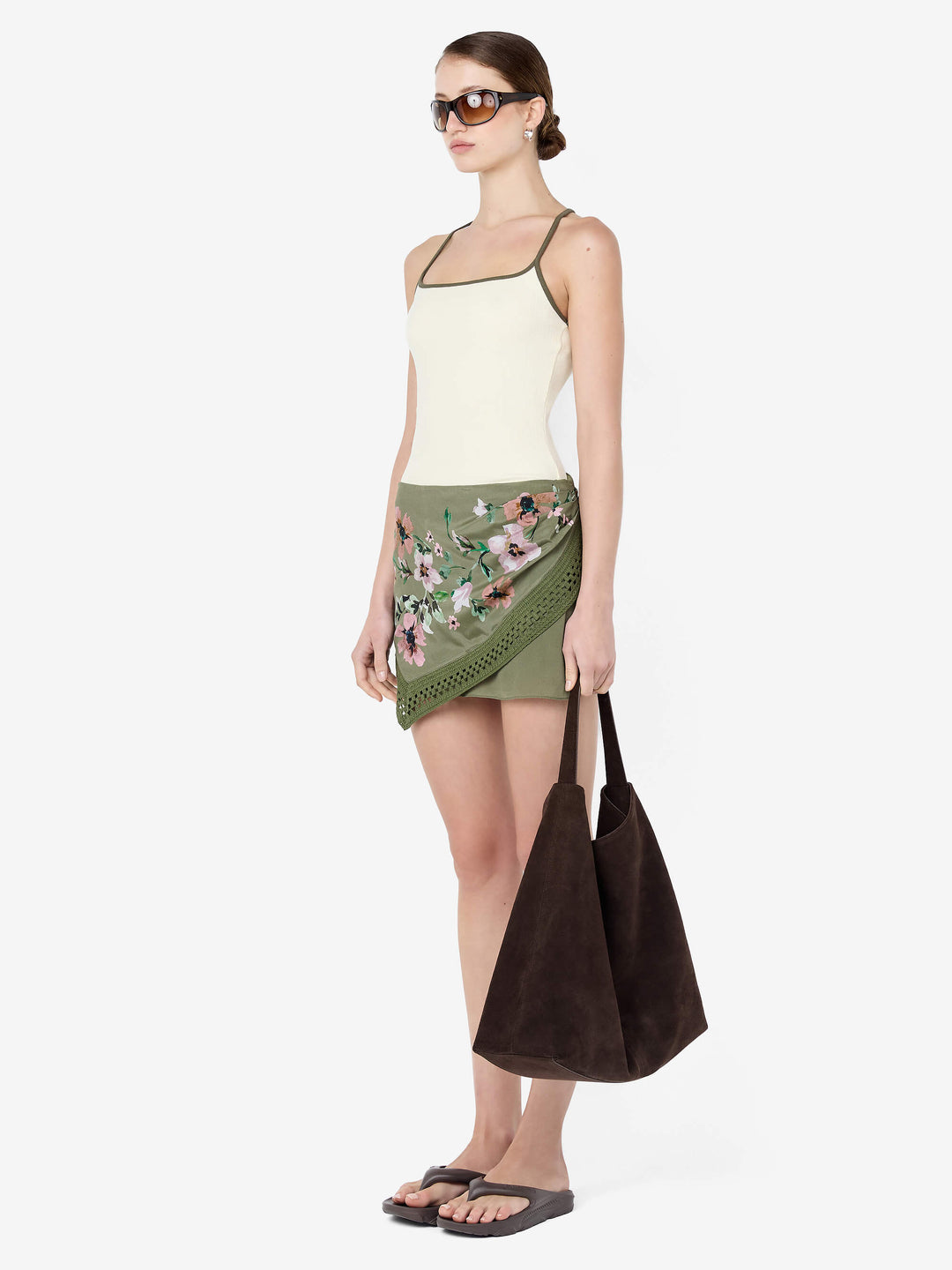 AYLA TANK - VANILLA/OLIVE