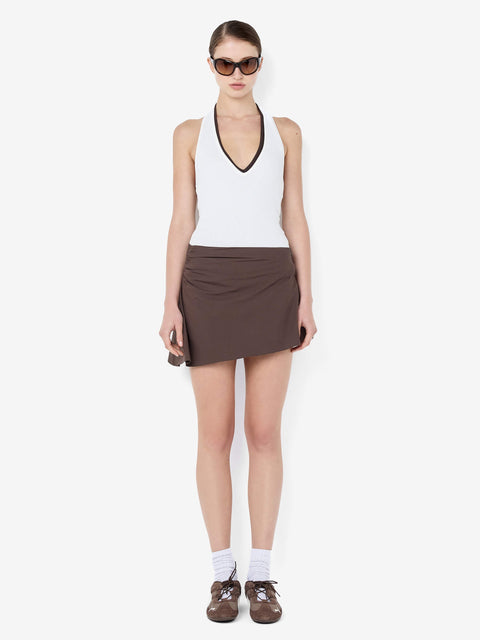 MARCELINE MINI SKIRT - DARK CHOCOLATE