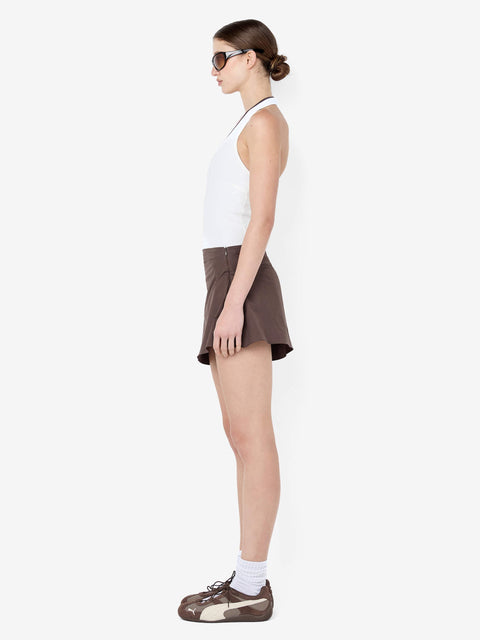 MARCELINE MINI SKIRT - DARK CHOCOLATE