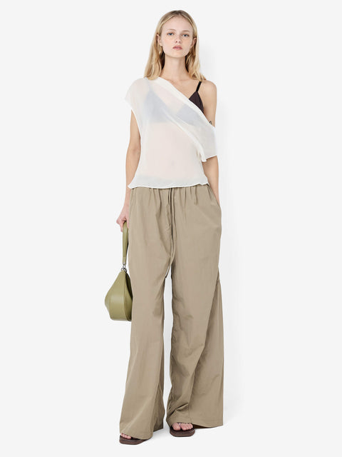 ELOISE LAYERED COWL TOP - SNOW/SLATE GREY