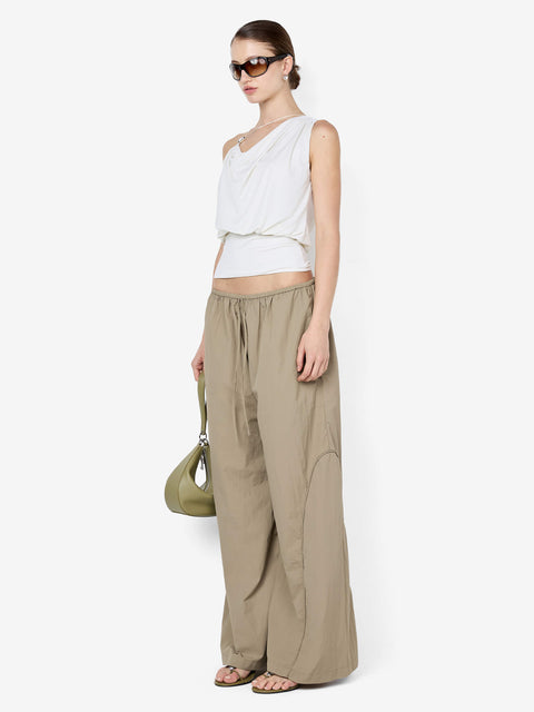 BRIGITTE COWL ASYM TOP - SNOW