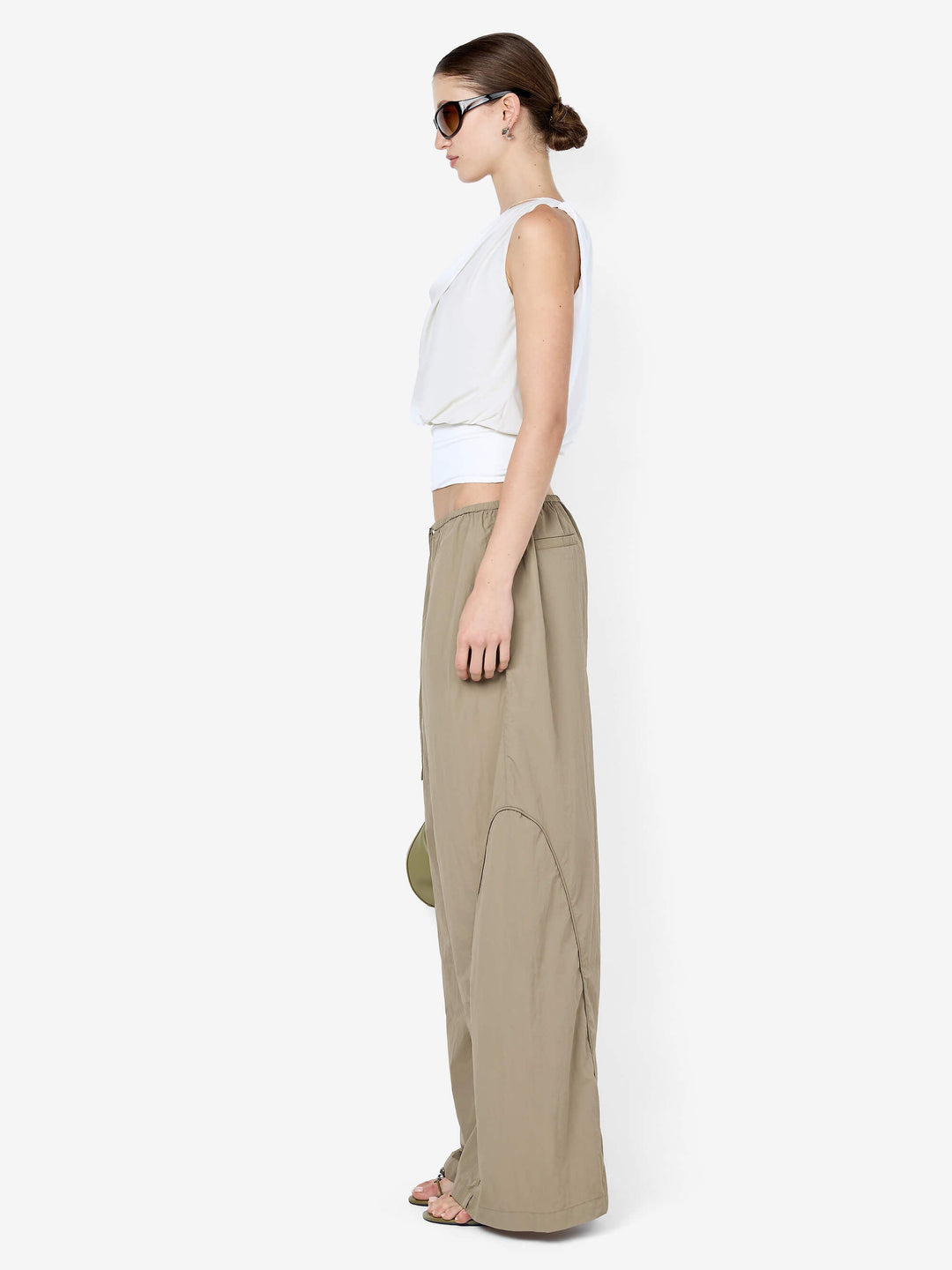 BRIGITTE COWL ASYM TOP - SNOW