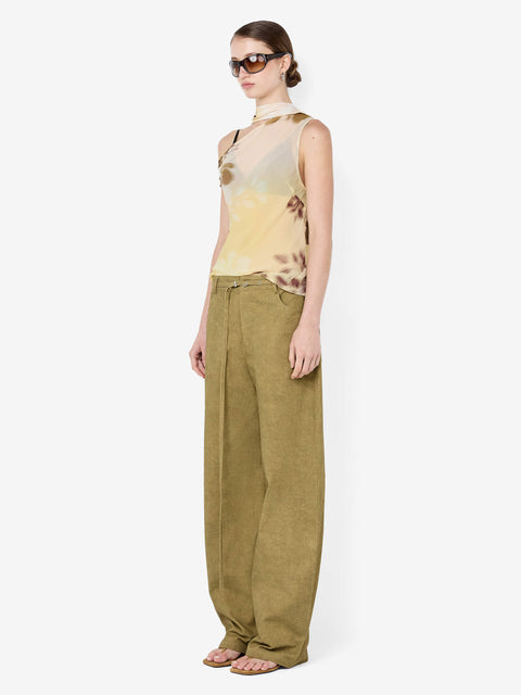 DAMIEN BARREL LEG PANT - MUSTARD