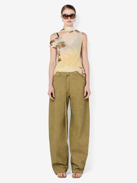 DAMIEN BARREL LEG PANT - MUSTARD