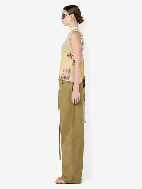 DAMIEN BARREL LEG PANT - MUSTARD