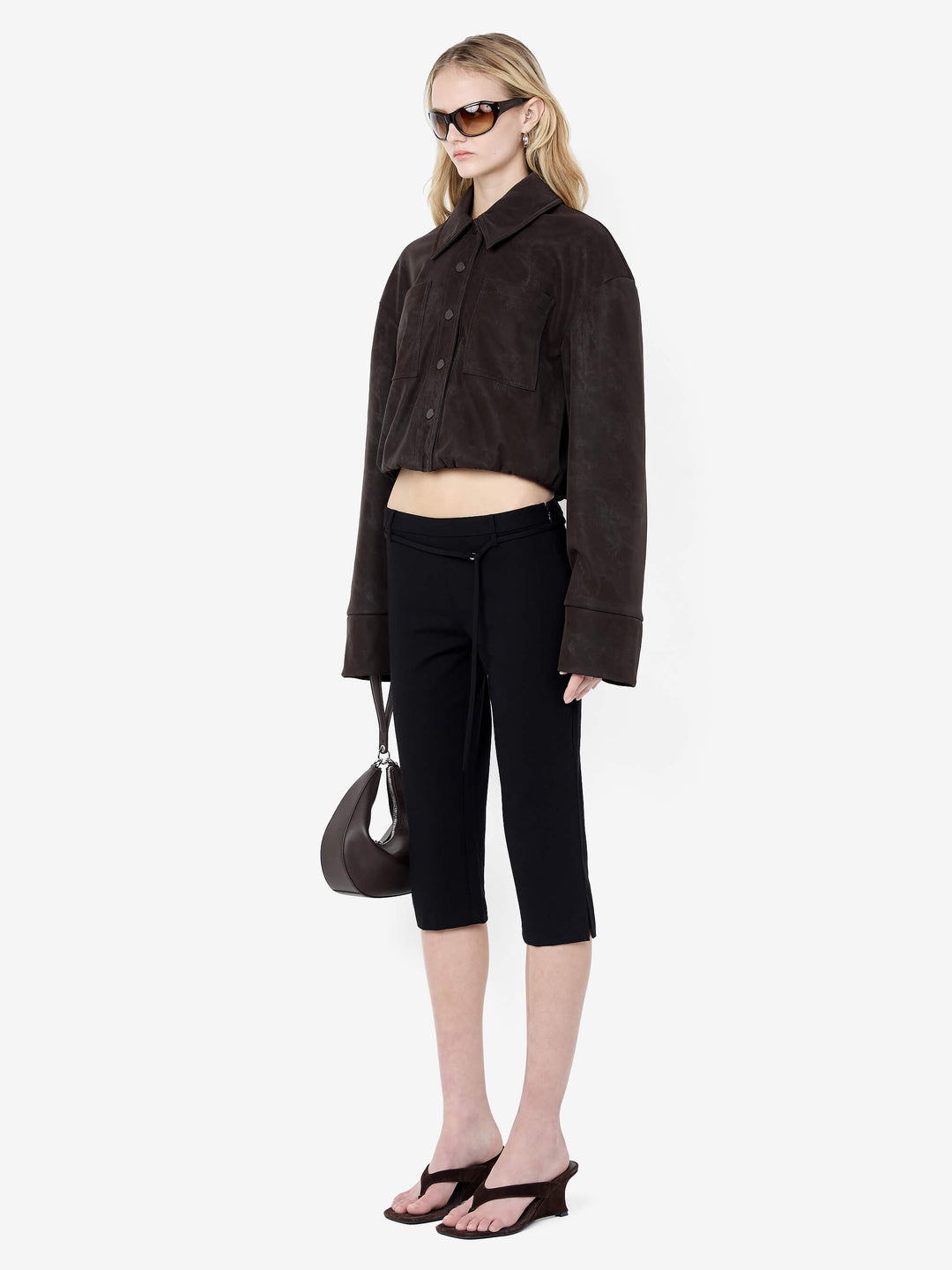 ALARIC CROPPED JACKET - ESPRESSO