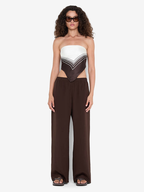 SILK PANT - CHOC