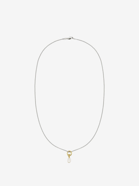 TIM PEARL NECKLACE - SILVER/GOLD