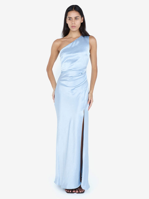THE DREAMER ASYM DRESS - DUSTY BLUE