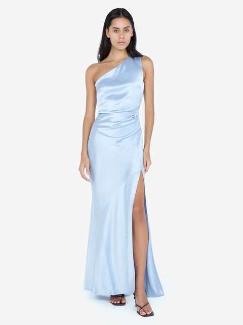 THE DREAMER ASYM DRESS - DUSTY BLUE