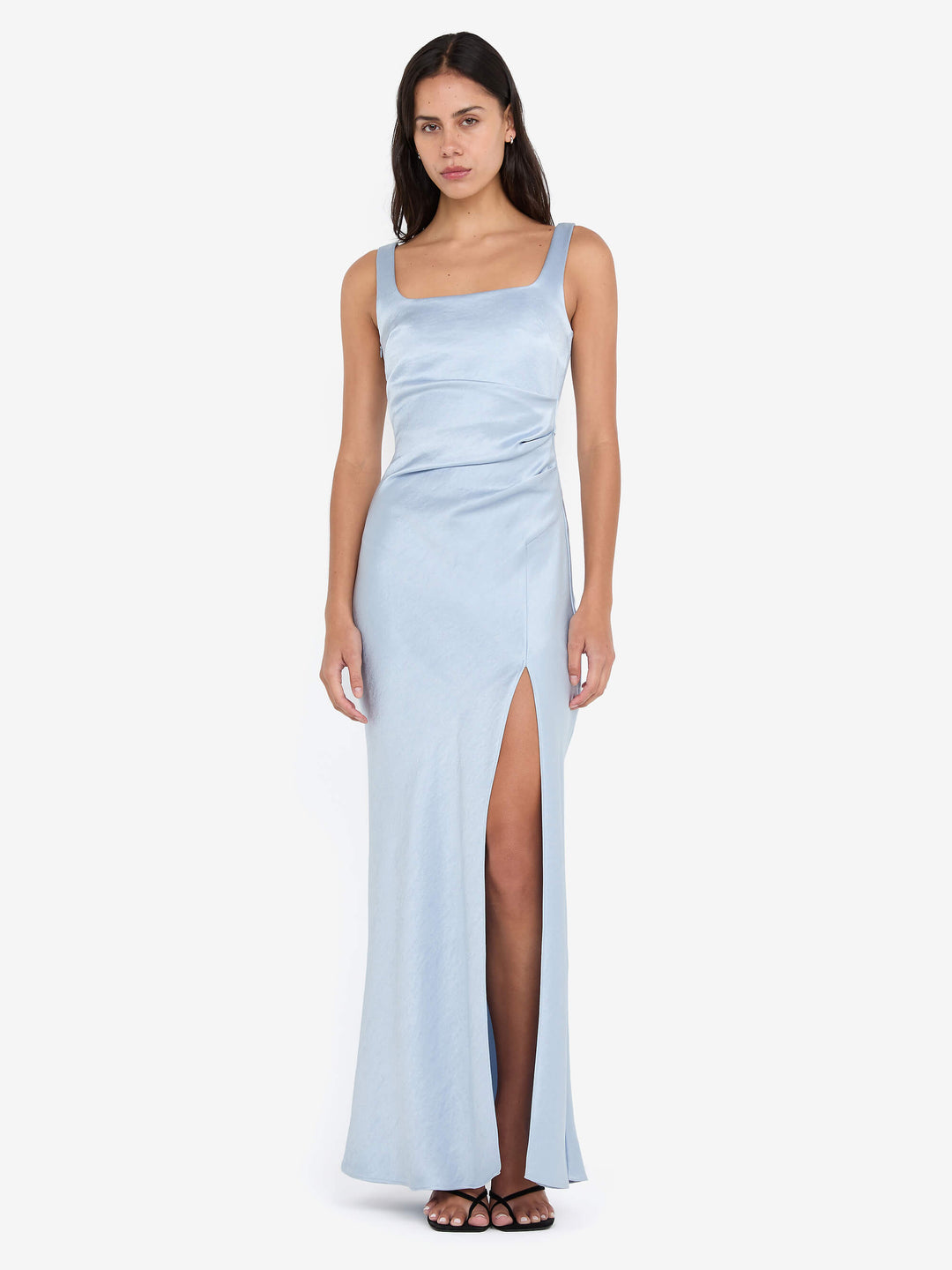The Dreamer Square Neck Dress in Dusty Blue - BEC + BRIDGE