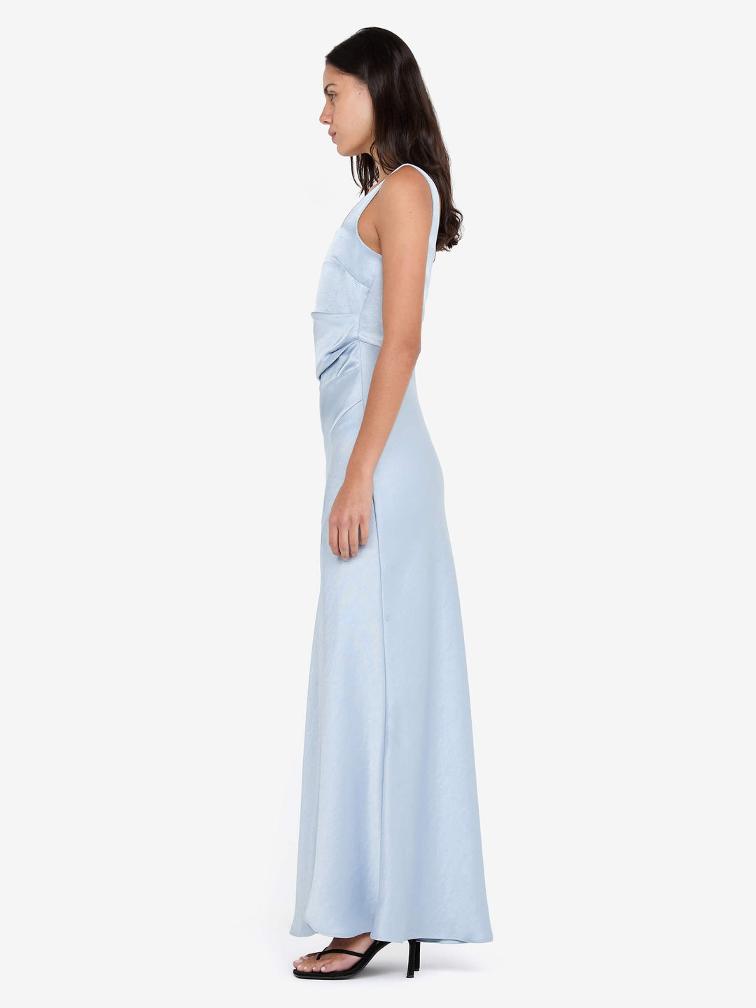 THE DREAMER SQUARE NECK DRESS - DUSTY BLUE