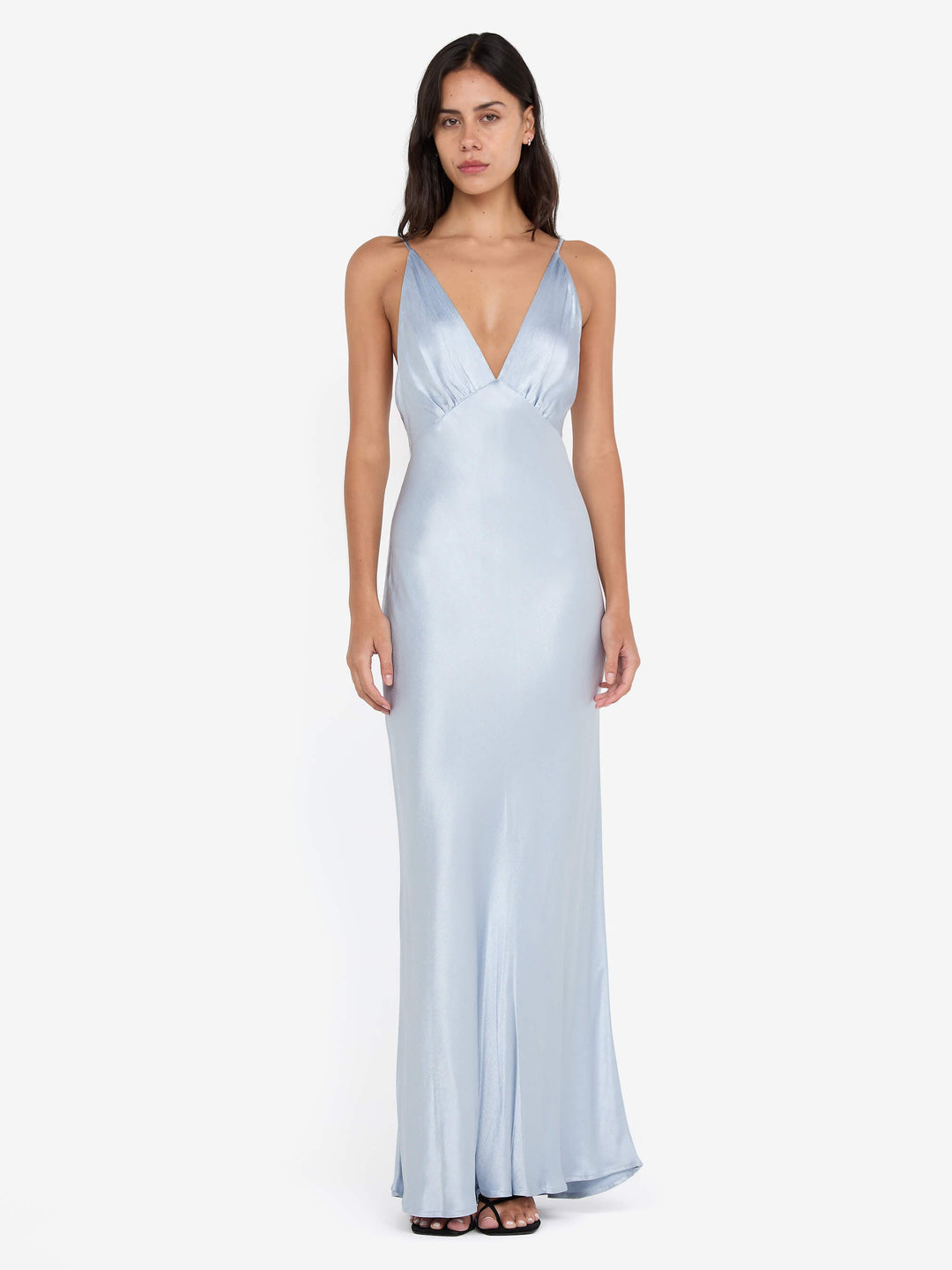 MOON DANCE V MAXI DRESS - DUSTY BLUE