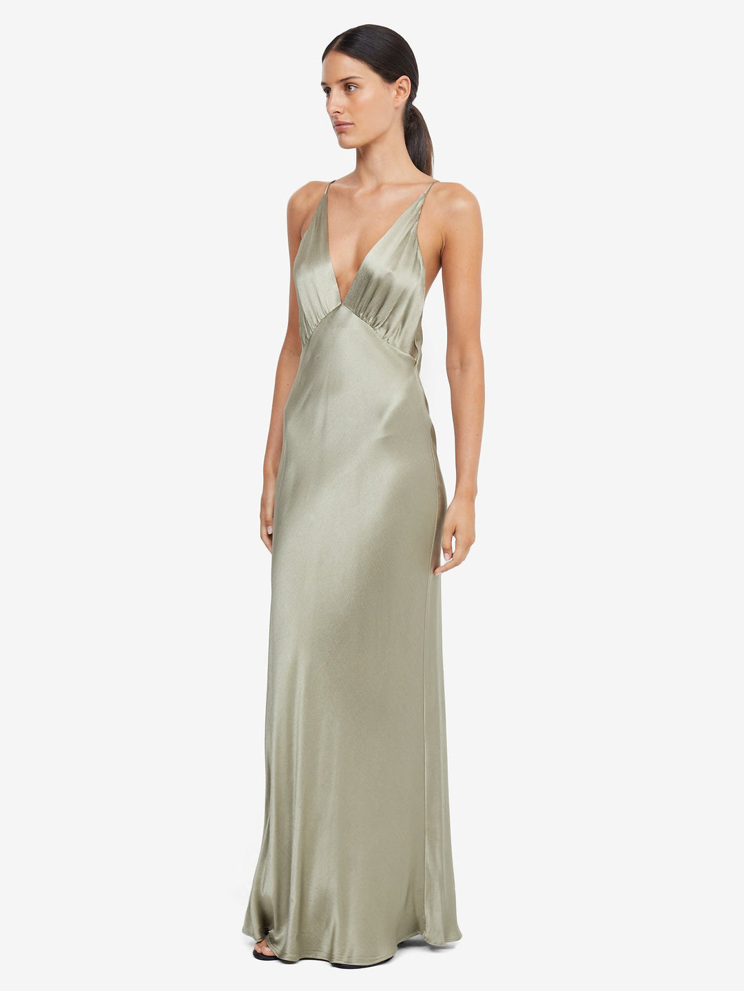 Moon Dance V Neck Maxi Bridal Bridesmaid in Sage by Bec + Bridge