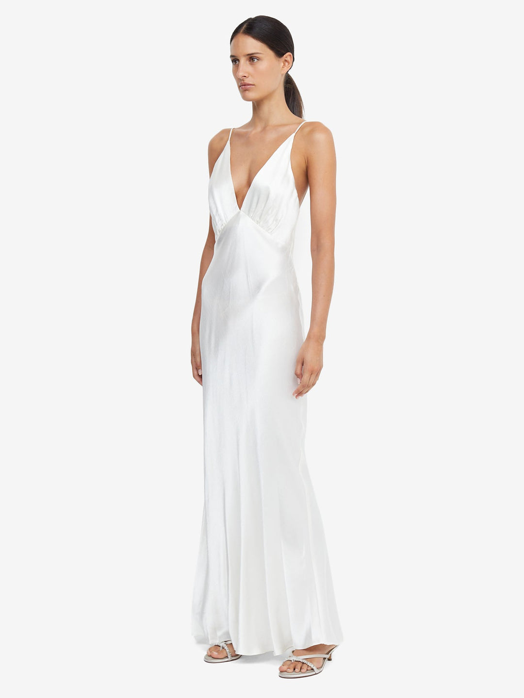 Moon Dance V Neck Bride Bridesmaid Maxi Dress in Ivory by Bec + Bridge